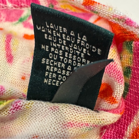 Ralph Lauren Women's Plus Size 3X Colorful Floral Knit Top Short Sleeves - Picture 9 of 10